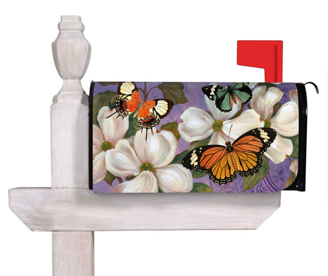 Dogwood Flowers and Butterflies Standard Size Mailbox Cover, #56462