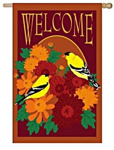 Floral Welcome House Flag, #12116