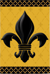 Fleur De Lis Black and Gold Garden Flag, # 141668