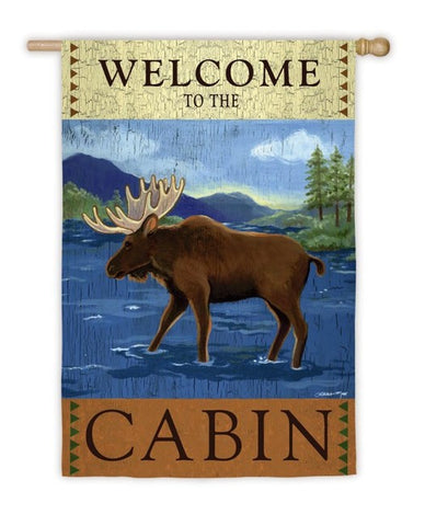 Welcome to the Cabin House Flag, #131s923