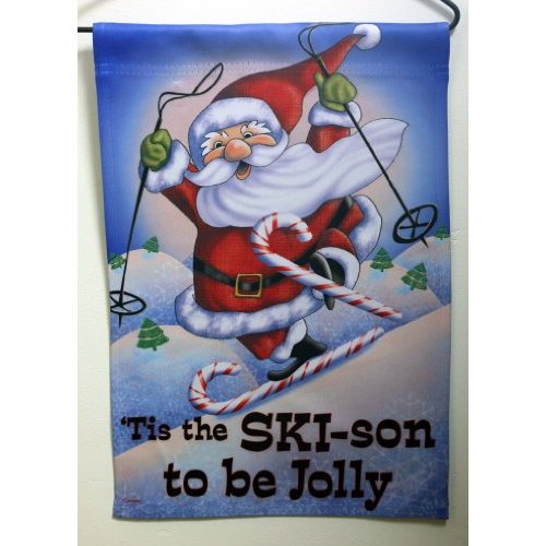 Ski Santa Garden Flag, #45188