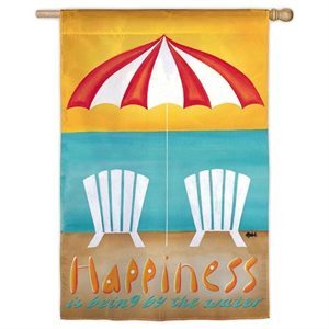 Happiness is Being by the Sea House Flag, #131726