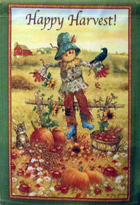 Happy Harvest Scarecrow Garden Flag, #FS90