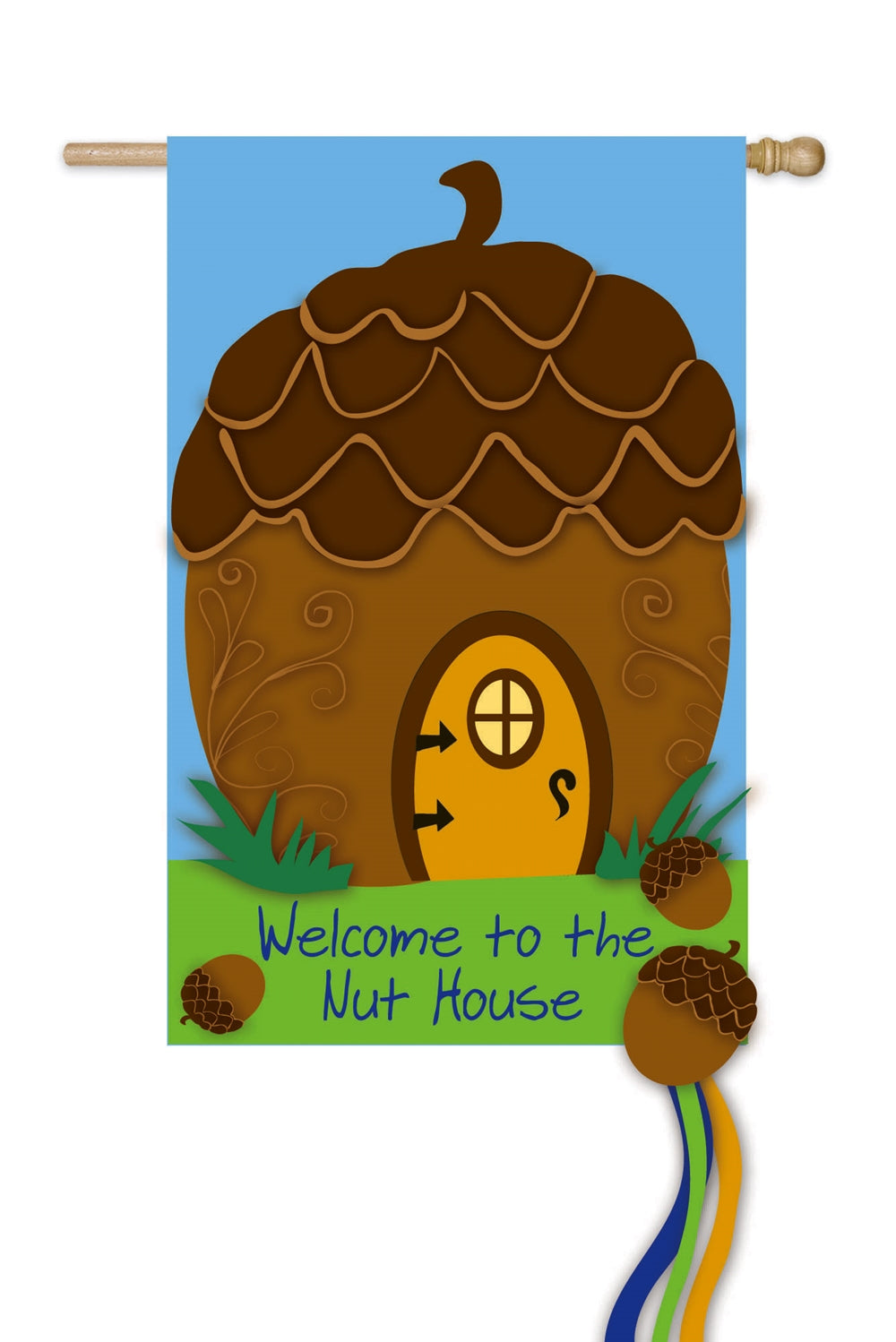 Nut House Welcome Applique Garden Flag,  #168085