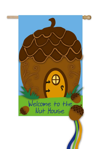 Nut House Welcome Applique Garden Flag,  #168085