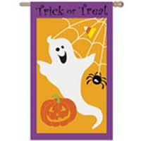 Trick or Treat Ghost House Applique Flag, #158092