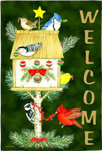 Welcome Holiday Birds Garden Flag,  #141398