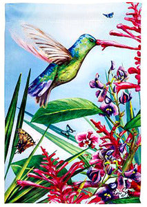 Hummingbird Orchard Garden Flag,  #z142s053