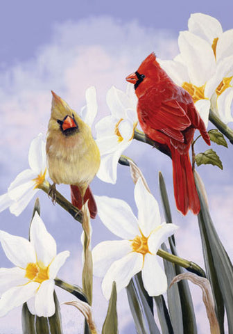 Cardinals in Bloom Garden Flag,  #0269fm