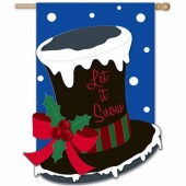 Let it Snow Top Hat House Flag,  158061BL