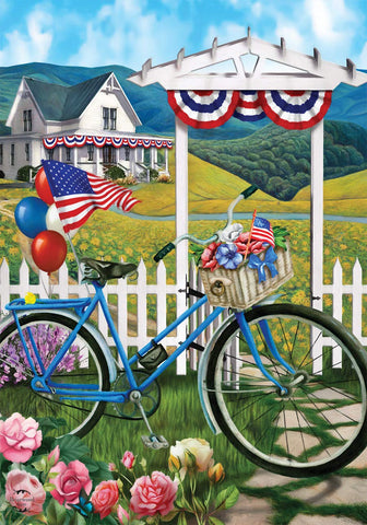 Patriotic Bicycle Garden Flag, G01506