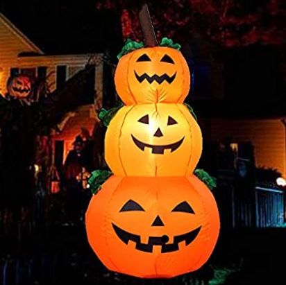 Stacked Jack-O-Lantern Inflatable Blow Up Halloween Yard Decor