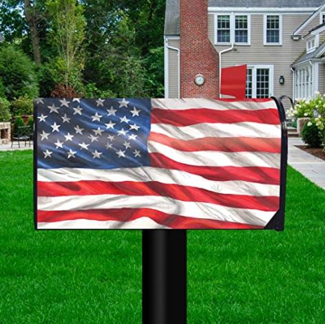 Waving American Flag Oversized Mailbox Cover, #L00590
