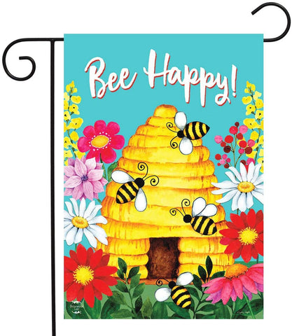 Bee Happy Hive Garden Flag, #G01558
