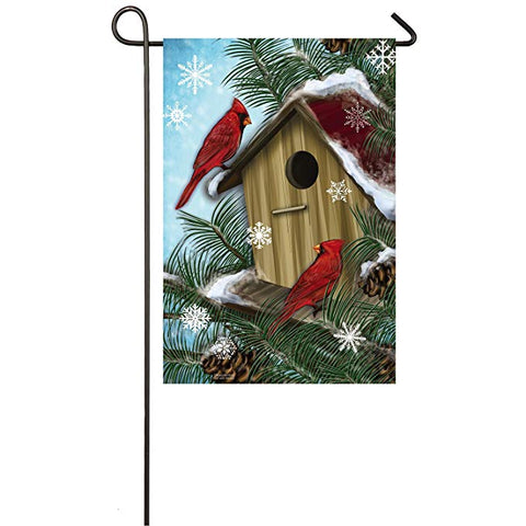 Birdhouse Cardinal Garden Flag, #14A8241
