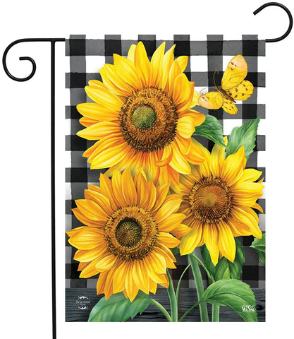 Checkered Sunflowers Garden Flag, #G01731