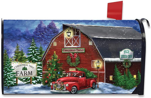 Christmas Tree Farm OverSized Mailbox Cover