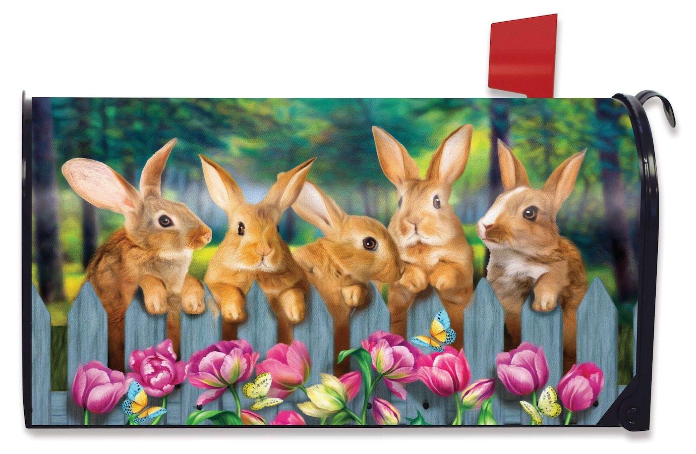 Garden Bunnies Standard Size Mailbox Cover, #M01214