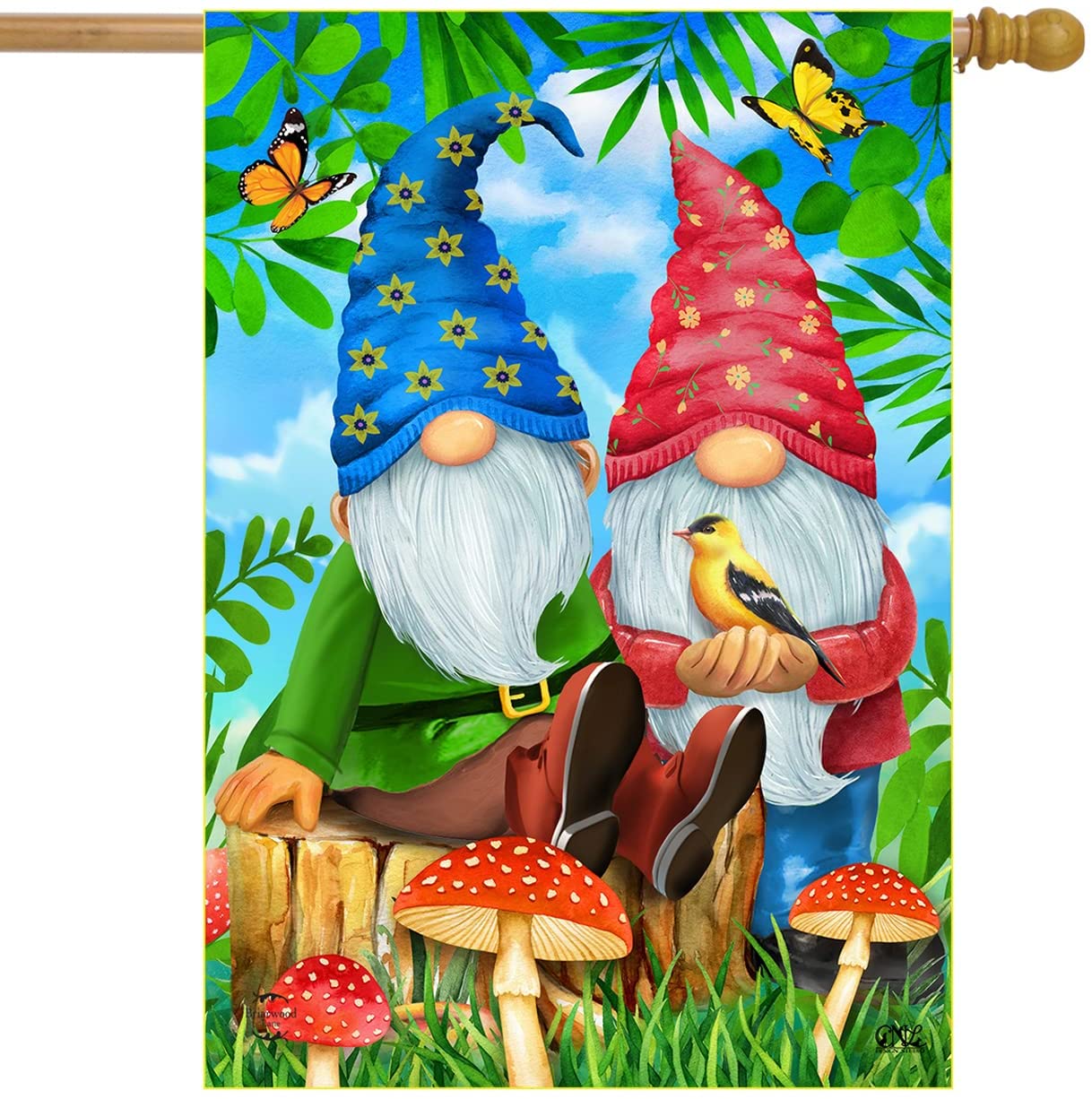 Gnome Sweet Gnome House Flag, #H01796 – Country Yard Outlet