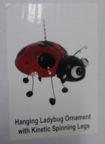 Hanging Ladybug Ornament with Kinetic Spinning Legs