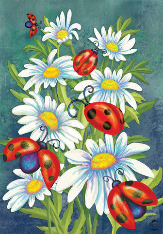 Ladybugs and Daisies House Flag, #H00805