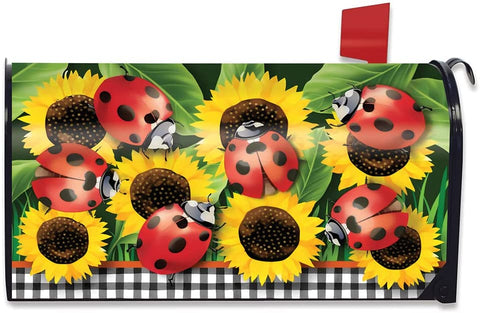 Ladybugs and Sunflowers Standard Size Mailbox Cover, #M01949