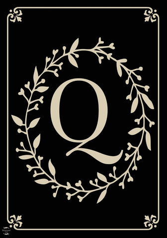 Classic Monogram "Q" Garden Flag, #G00840-Q