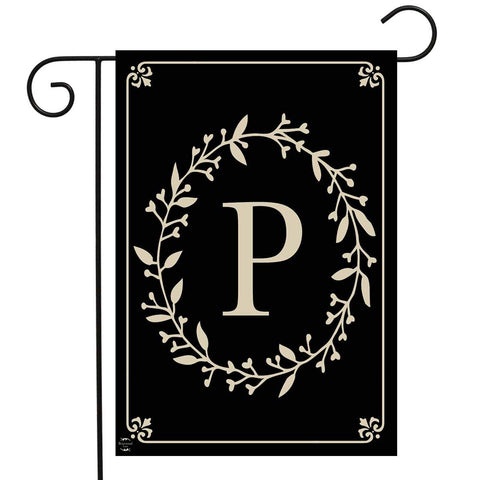 Classic Monogram "P" Garden Flag