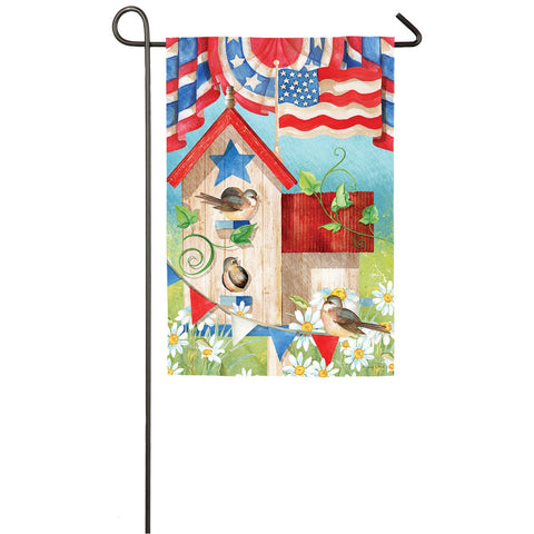 Patriotic Birdhouse Garden Flag, #14a4789