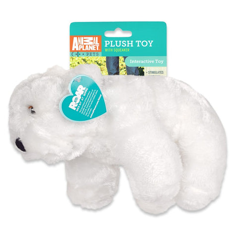 White Polar Bear Plush Toy with Squeaker