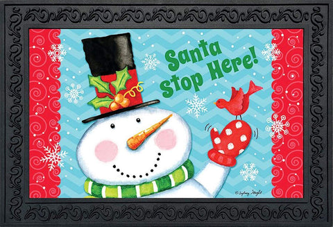 Santa Stop Here Christmas Doormat, #D00515