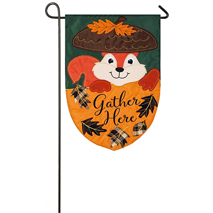 Squirrel Applique Garden Flag, #168824