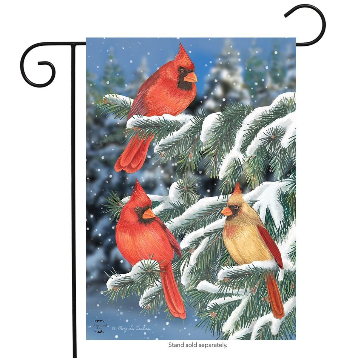 Winter Cardinal Trio Garden Flag, #G00705